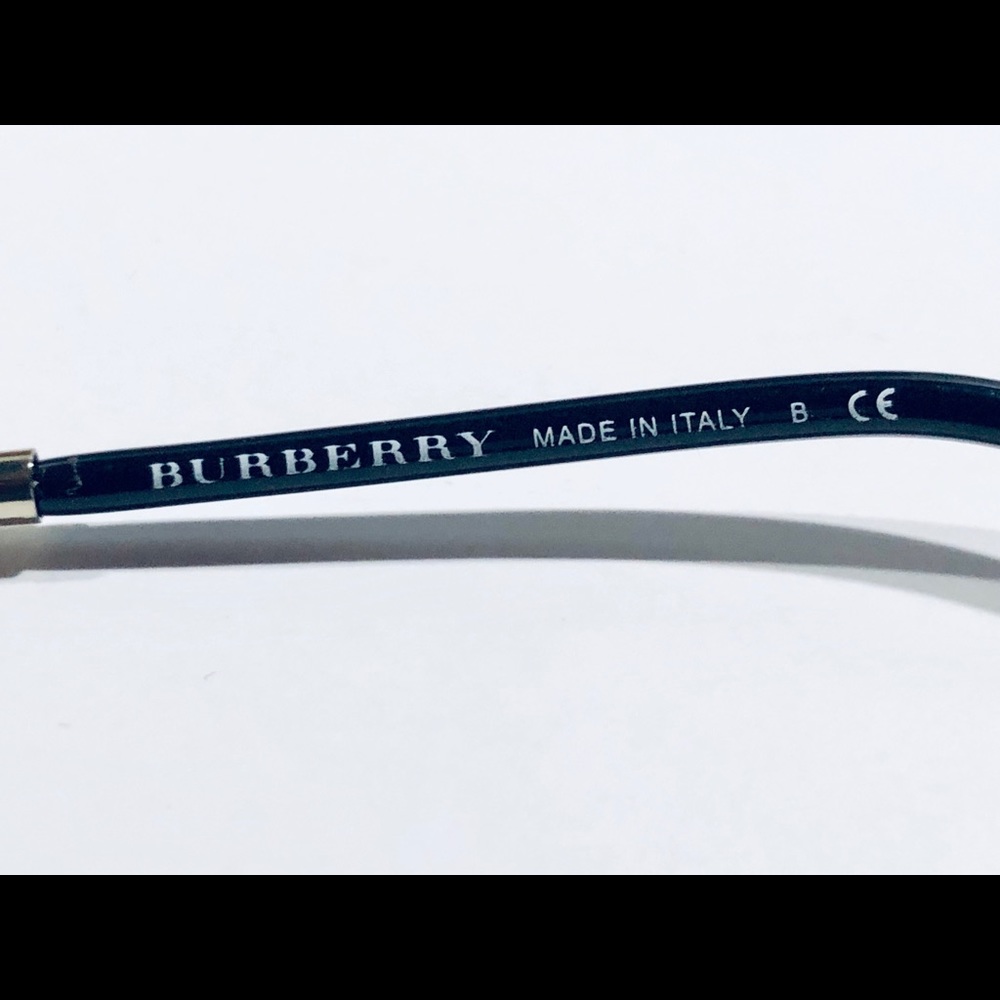 Burberry Eyeglasses Shiny Black w/ Plaid New - Picture 7 of 8